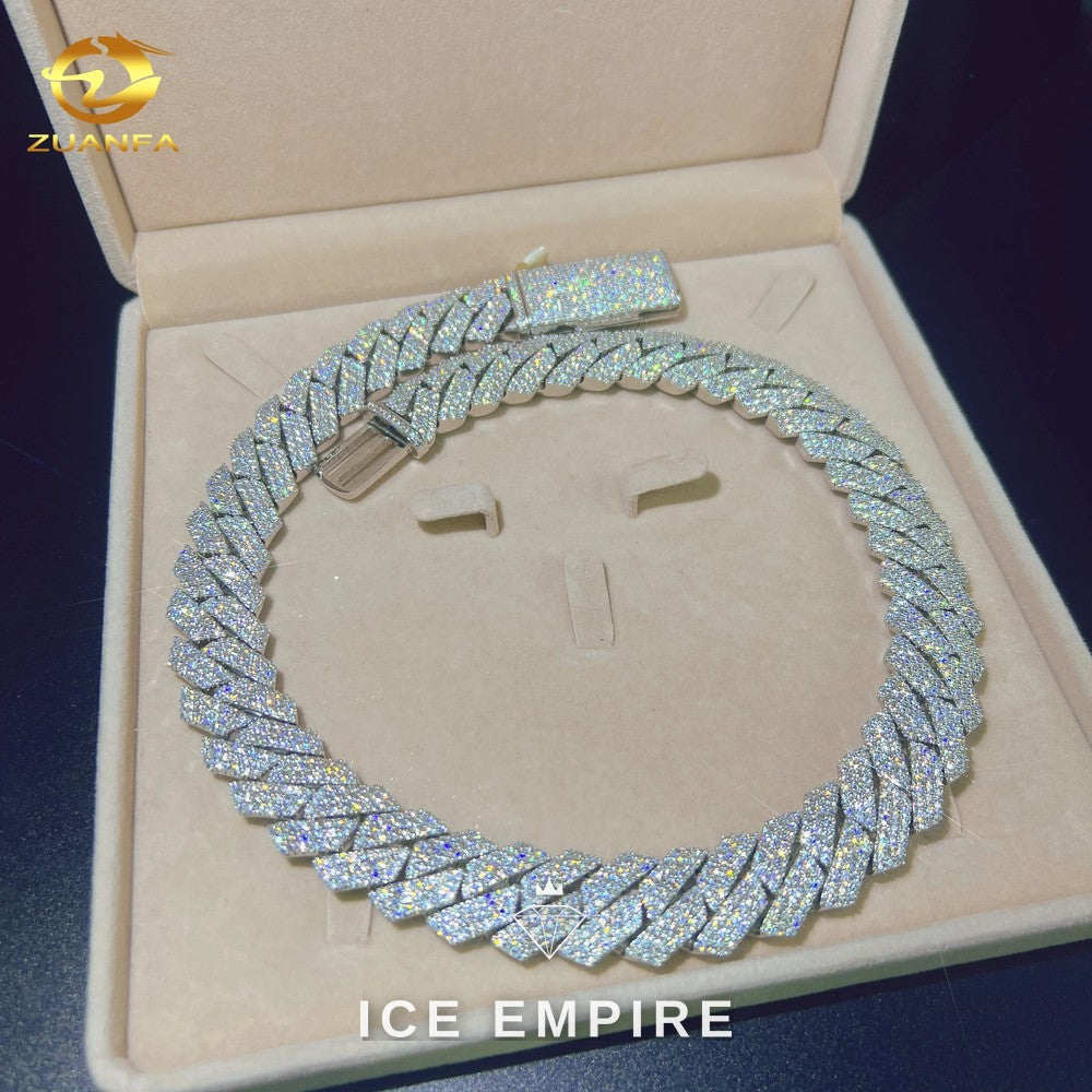 Iced Out Rose Gold Plated Moissanite Cuban Chain