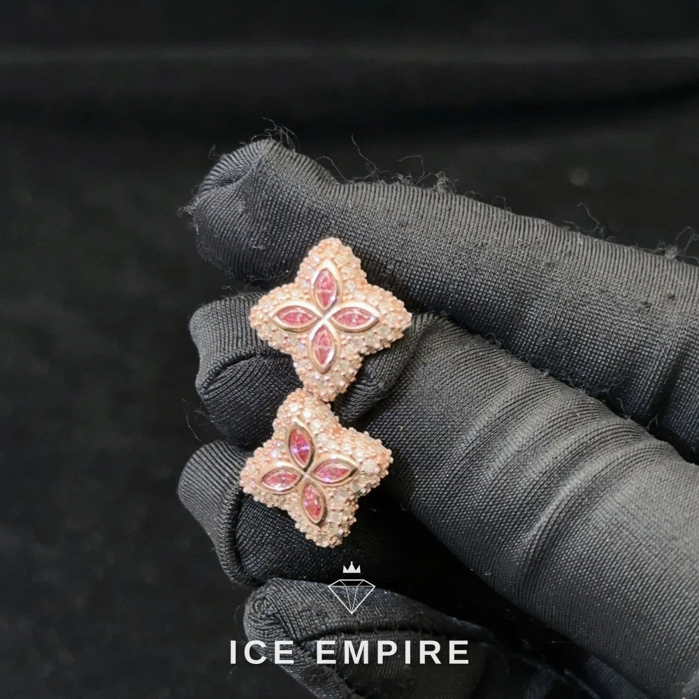 Iced Out 925 Silver Moissanite Stud Earrings