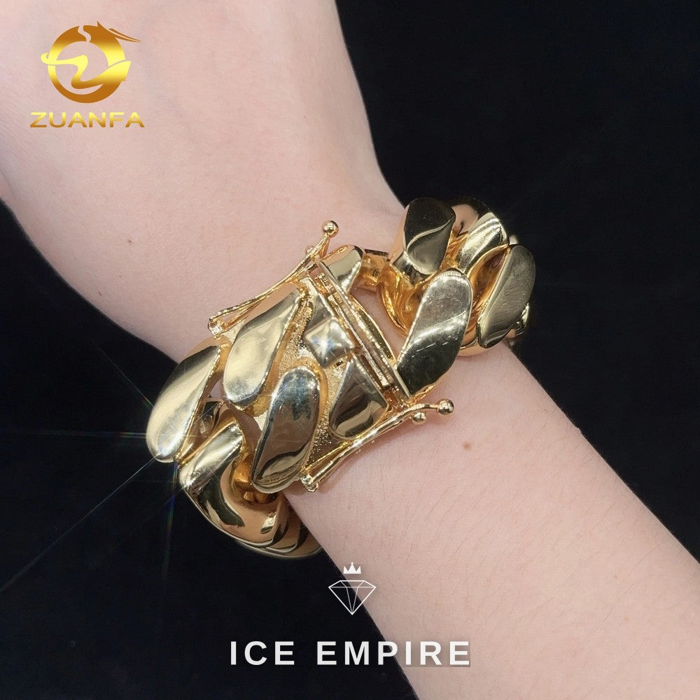 Iced Out 18K Gold Cuban Chain