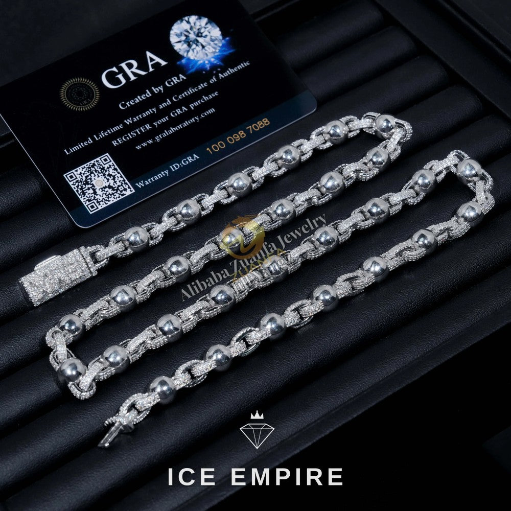 Iced Out Rose Gold Plated Moissanite Cuban Chain