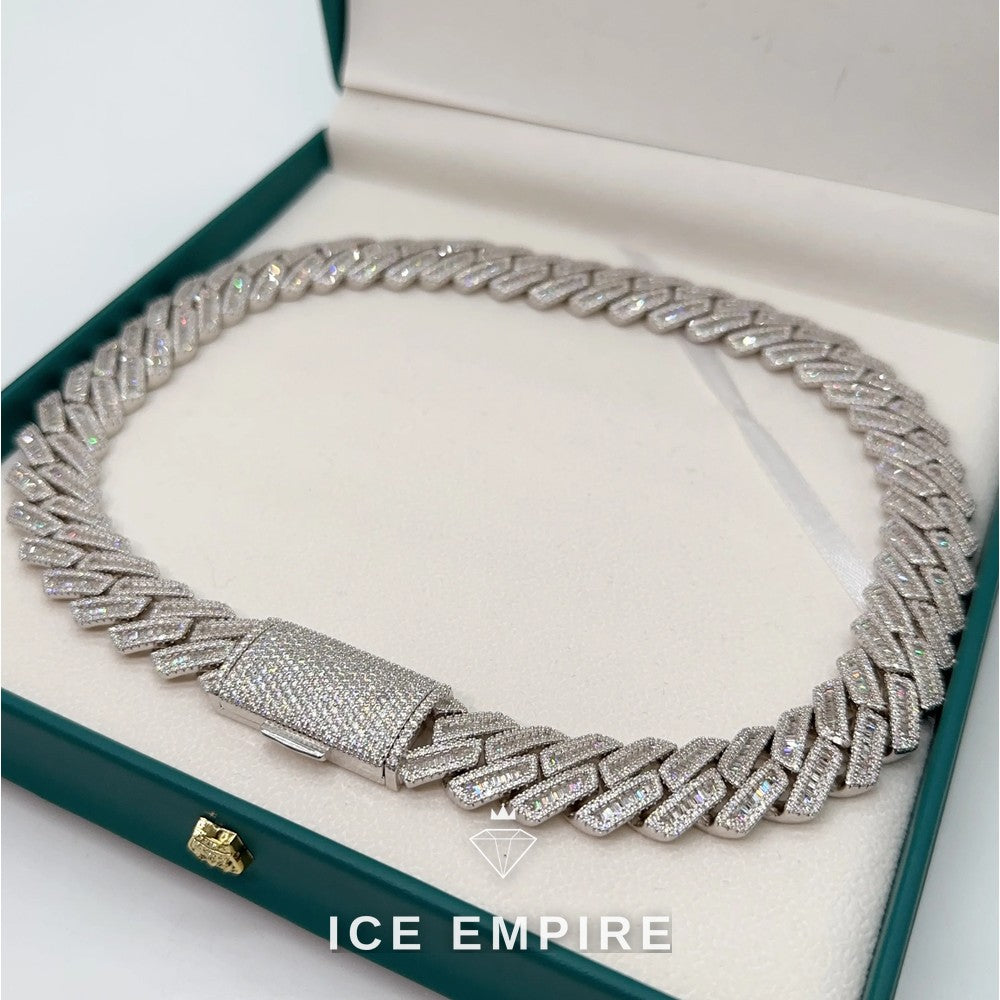 Iced Out Rose Gold Plated Moissanite Cuban Chain