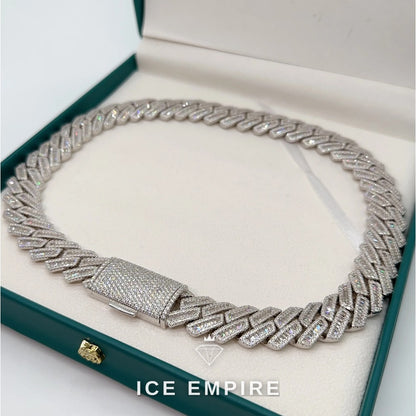 Iced Out Rose Gold Plated Moissanite Cuban Chain