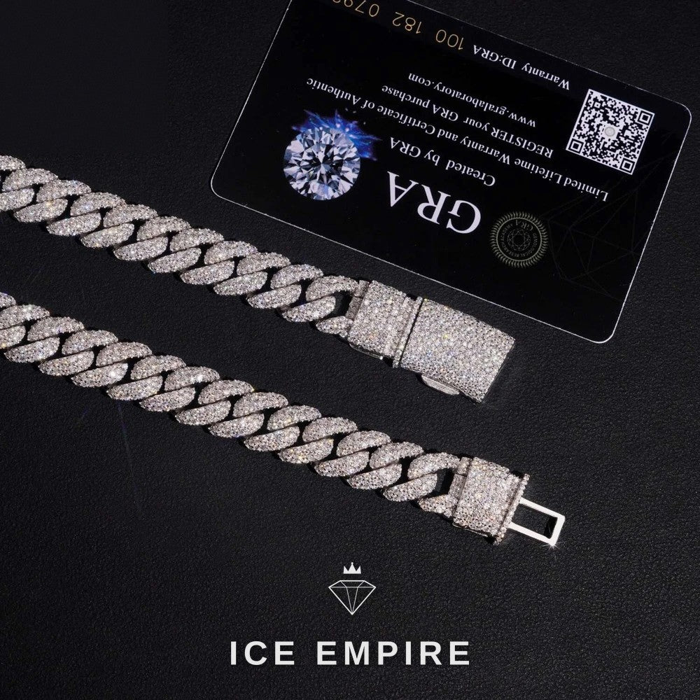 Iced Out Rose Gold Plated Moissanite Cuban Chain