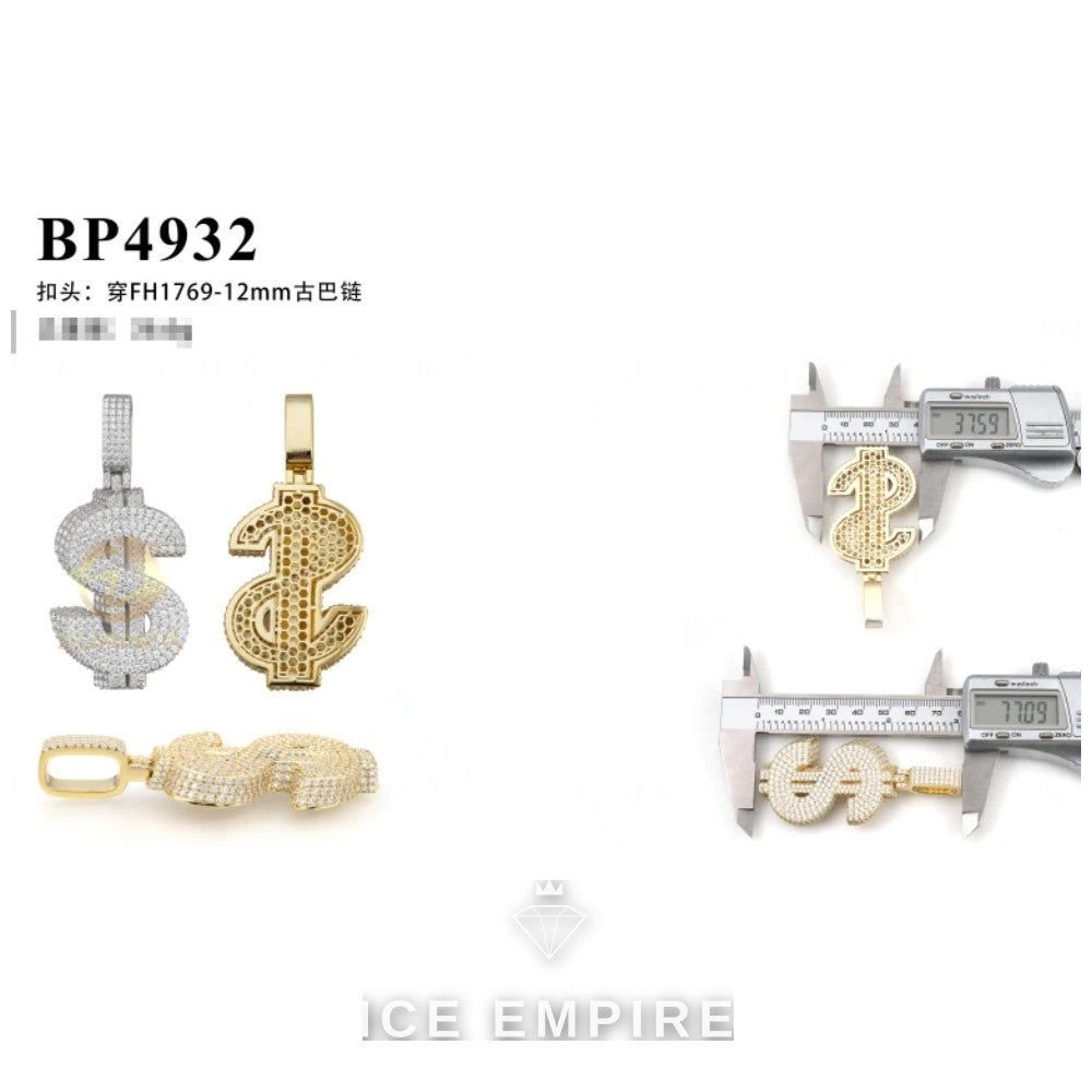 Iced Out Baguette 925 Silver Moissanite Pendant