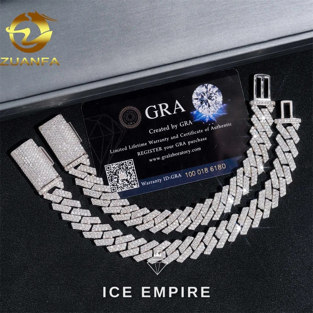 Iced Out Rose Gold Plated Moissanite Cuban Chain