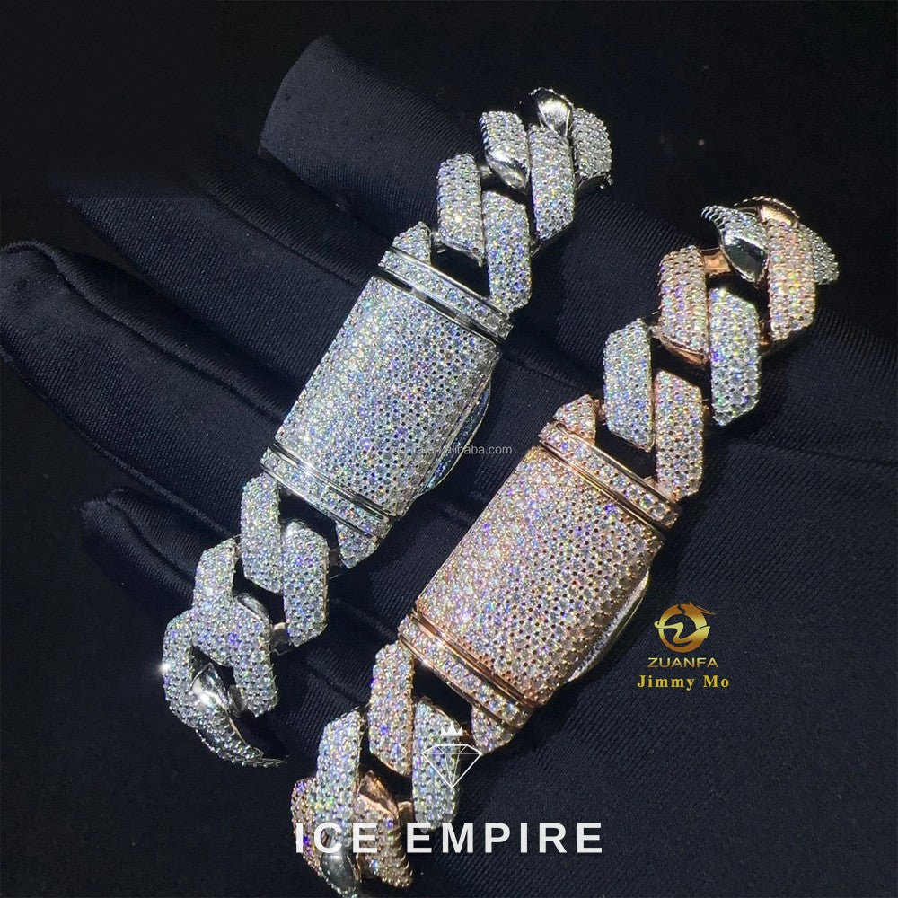 Iced Out Gold Plated Moissanite Cuban Chain