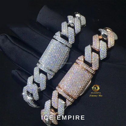 Iced Out Gold Plated Moissanite Cuban Chain