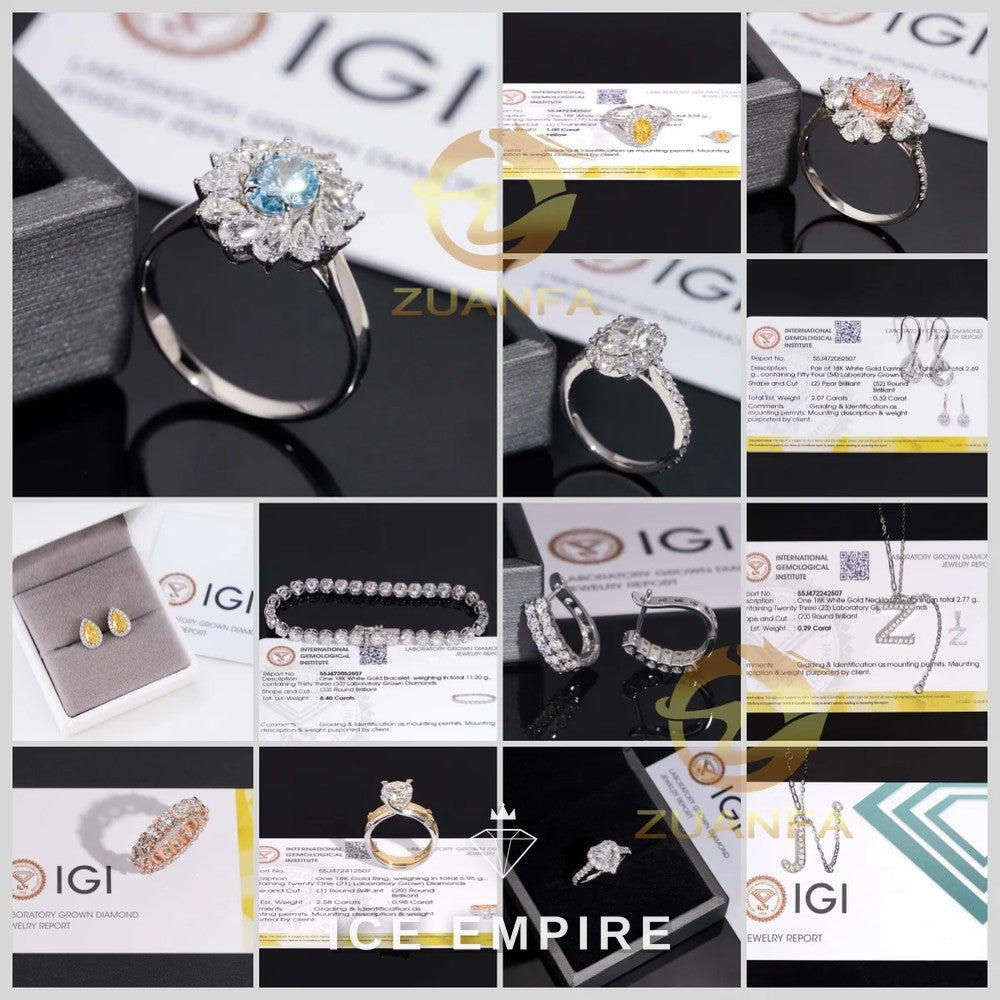 Iced Out Heart 18K Gold Engagement Ring