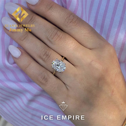 Iced Out Rose Gold Plated Moissanite Engagement Ring