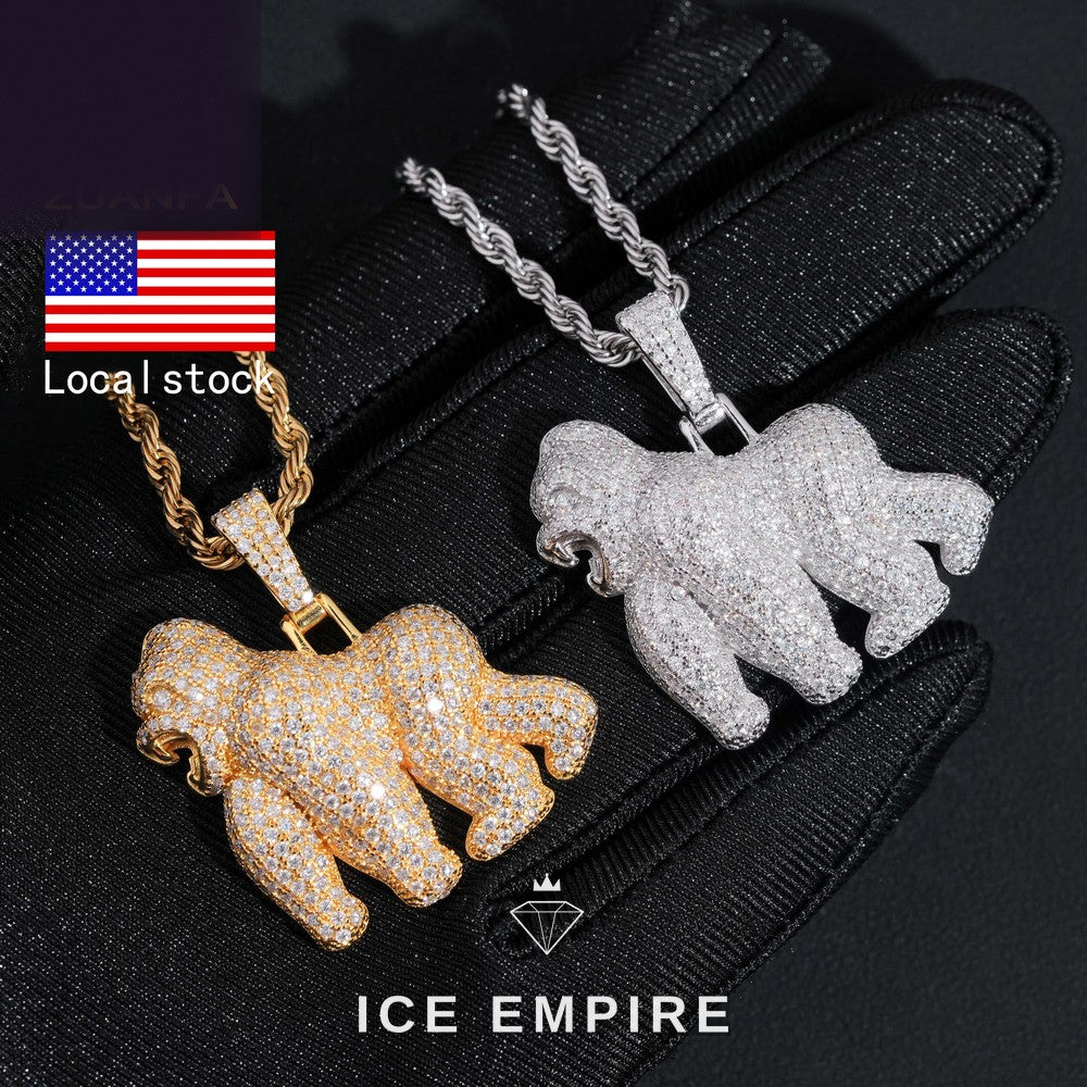 Iced Out Rose Gold Plated Moissanite Pendant