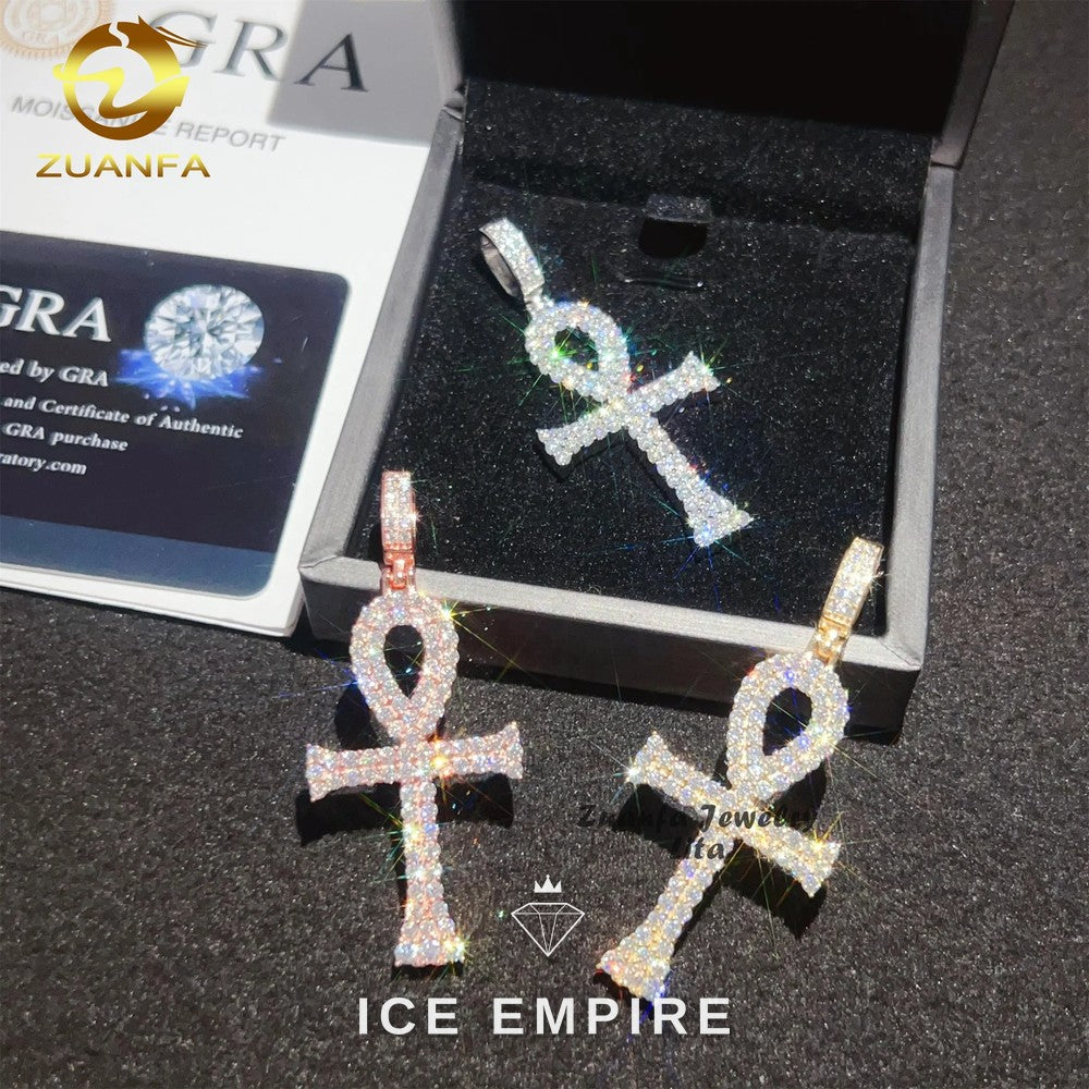 Iced Out Cross 925 Silver Pendant