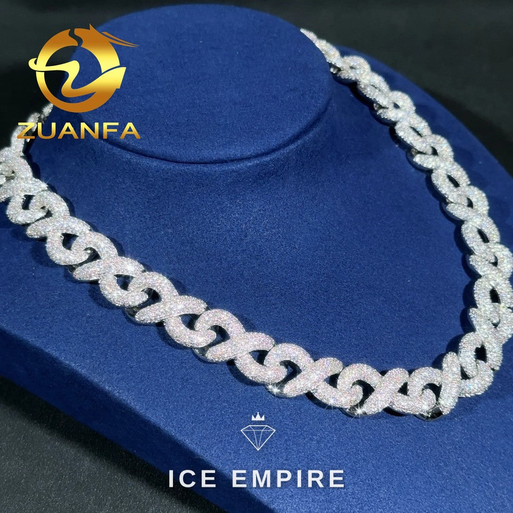 Iced Out Rose Gold Plated Moissanite Cuban Chain
