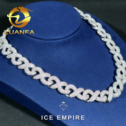 Iced Out Rose Gold Plated Moissanite Cuban Chain
