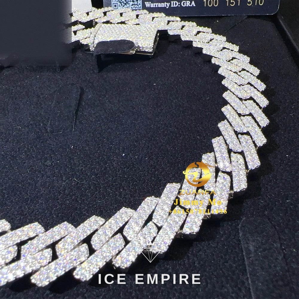Iced Out Rose Gold Plated Moissanite Cuban Chain