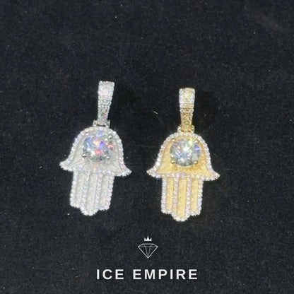 Iced Out Rose Gold Plated Moissanite Pendant