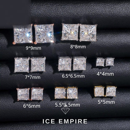 Iced Out Rose Gold Plated Moissanite Stud Earrings