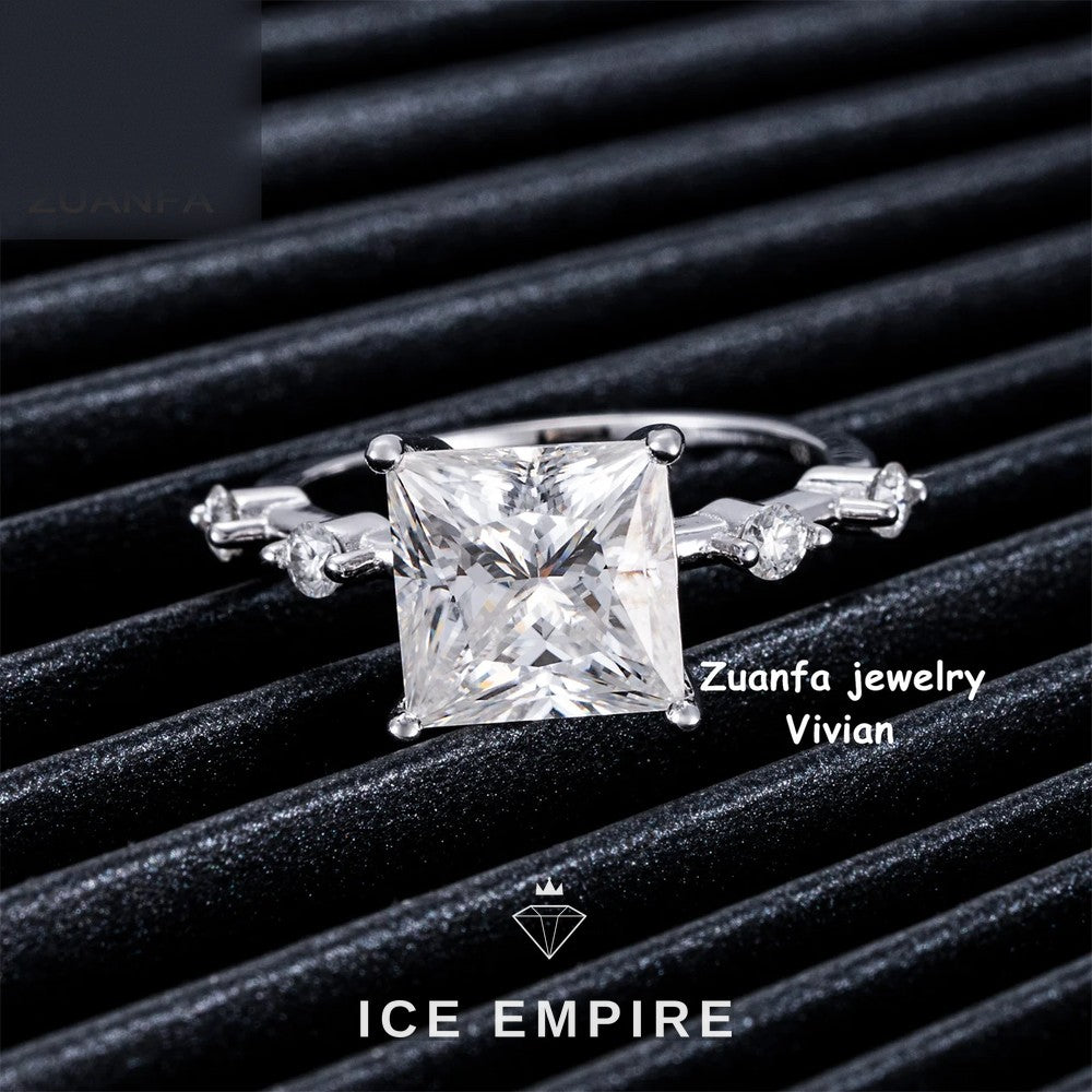 Iced Out Rose Gold Plated Moissanite Ring