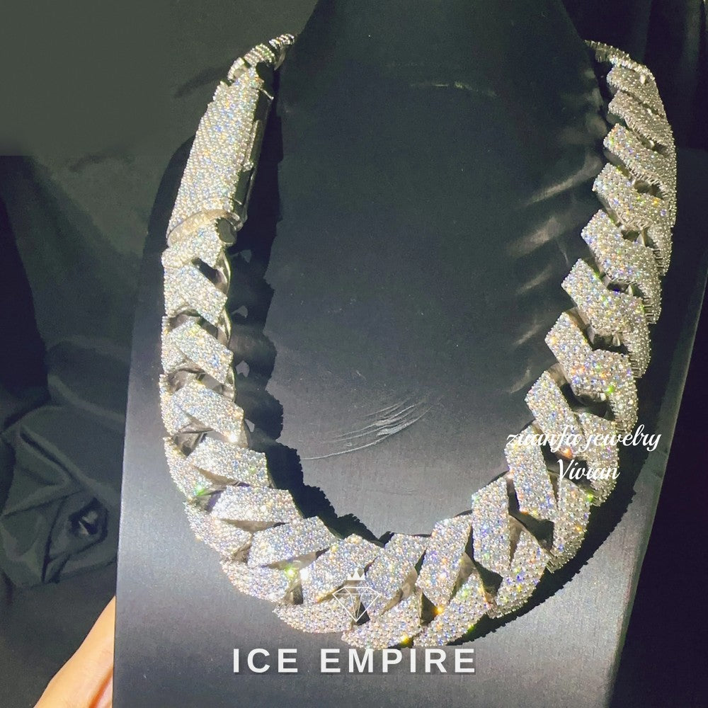 Iced Out Rose Gold Plated Moissanite Cuban Chain