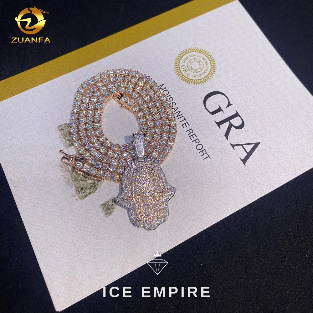 Iced Out 925 Silver Moissanite Pendant