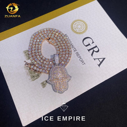 Iced Out 925 Silver Moissanite Pendant