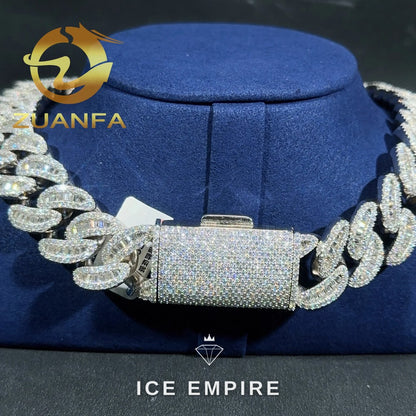 Iced Out Rose Gold Plated Moissanite Cuban Chain