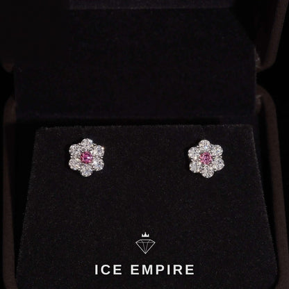 Iced Out Cluster 925 Silver Moissanite Stud Earrings