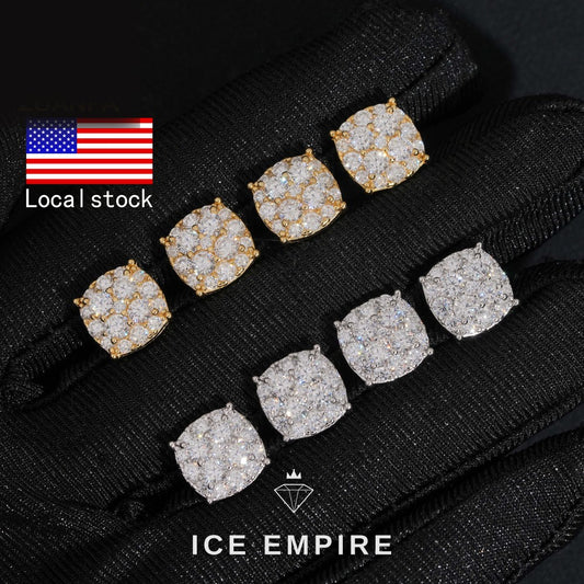 Iced Out Gold Plated Moissanite Earrings