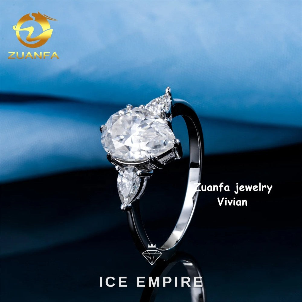 Iced Out 925 Silver Moissanite Ring