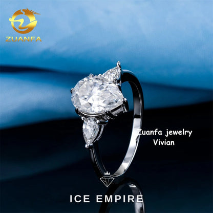 Iced Out 925 Silver Moissanite Ring