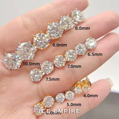 Iced Out 18K Gold Moissanite Earrings