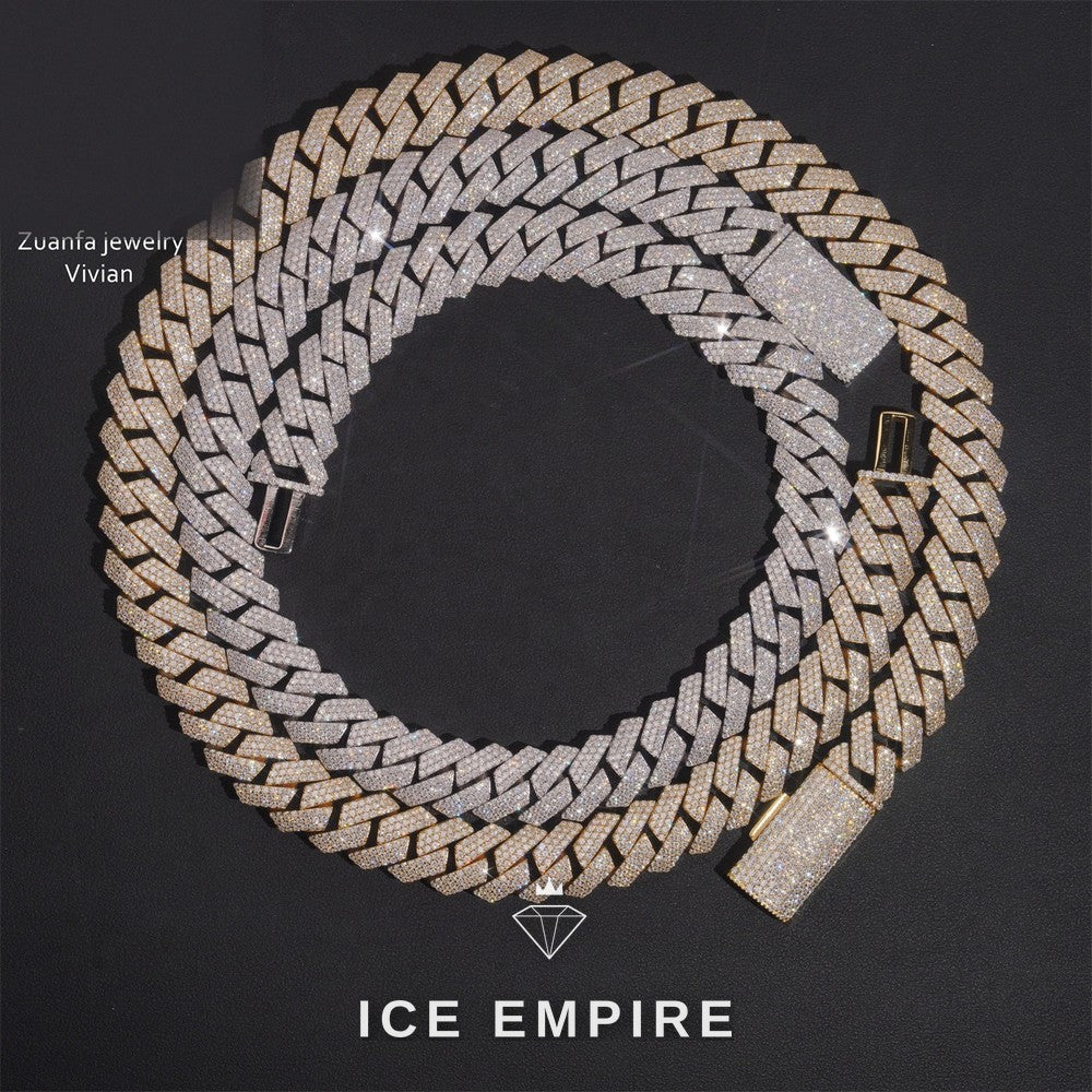 Iced Out Rose Gold Plated Moissanite Cuban Chain