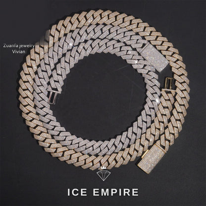Iced Out Rose Gold Plated Moissanite Cuban Chain