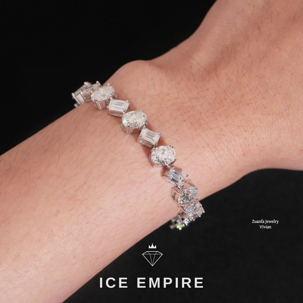 Iced Out 925 Silver Moissanite Tennis Chain