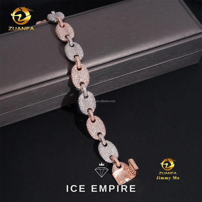 Iced Out 925 Silver Moissanite Cuban Chain
