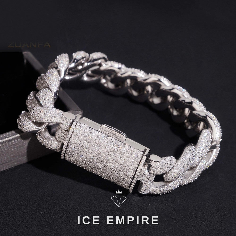 Iced Out Rose Gold Plated Moissanite Cuban Chain