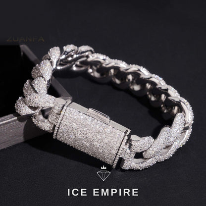 Iced Out Rose Gold Plated Moissanite Cuban Chain