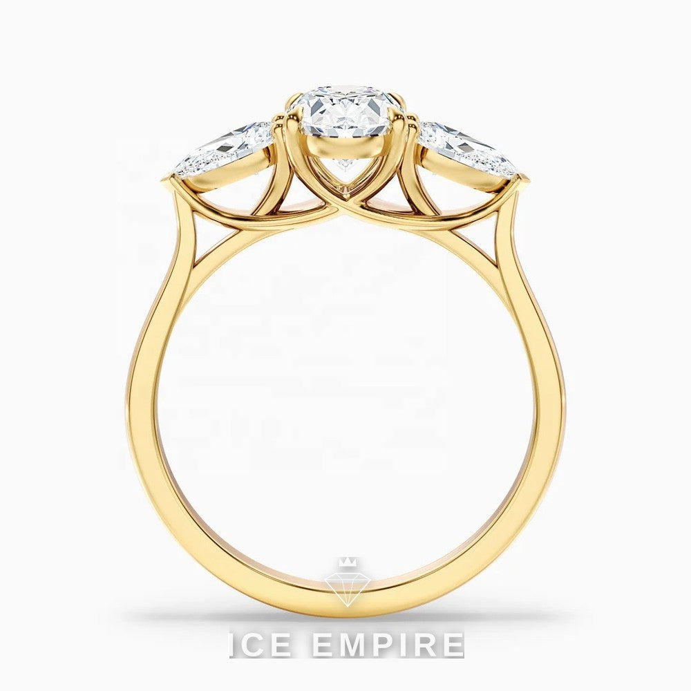 Iced Out 10K Gold Lab Grown Diamond Engagement Ring