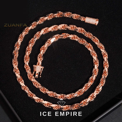 Iced Out Rose Gold Plated Moissanite Cuban Chain