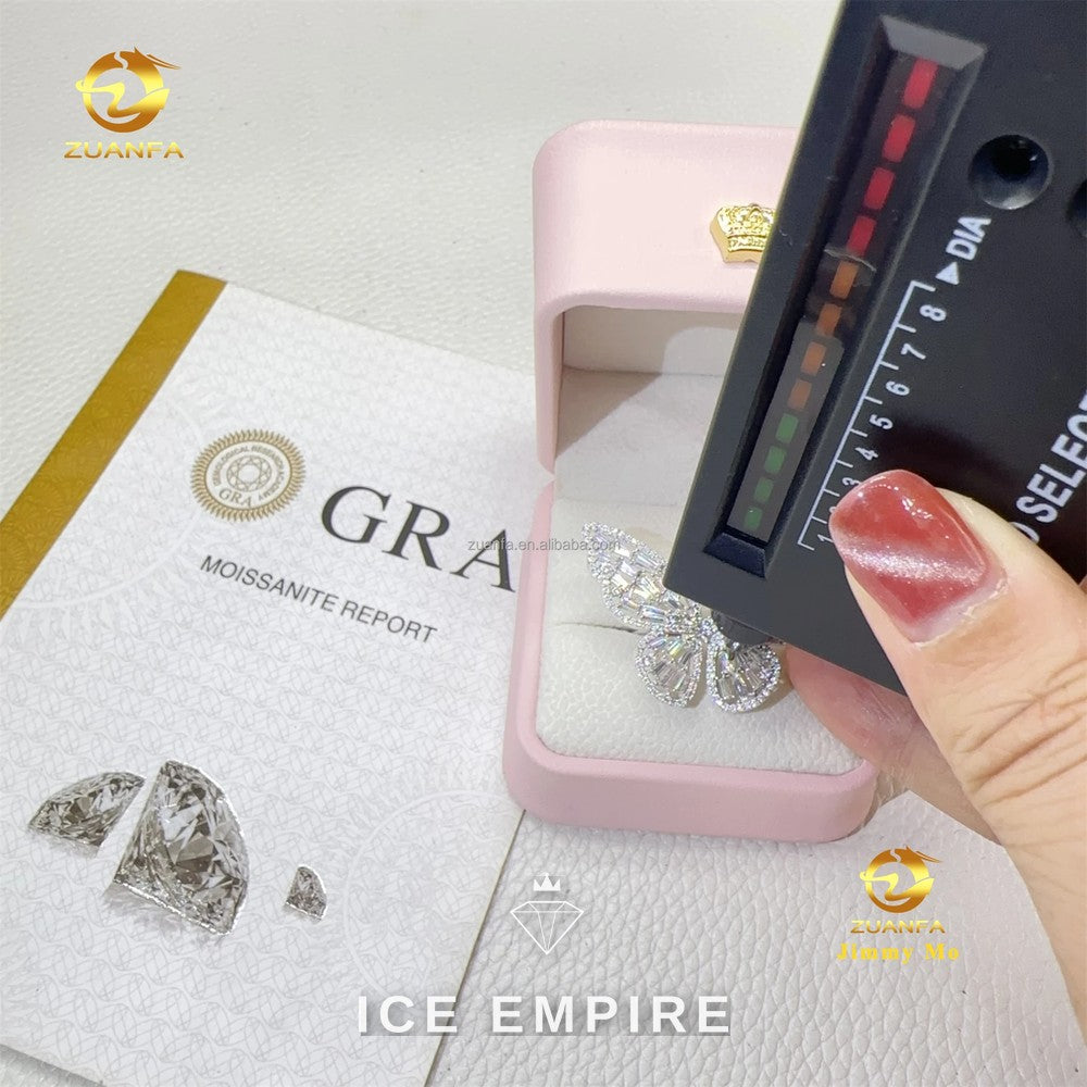 Iced Out Baguette 925 Silver Moissanite Ring