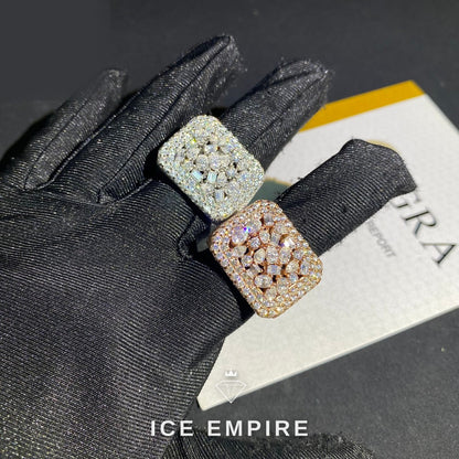 Iced Out 925 Silver Moissanite Ring