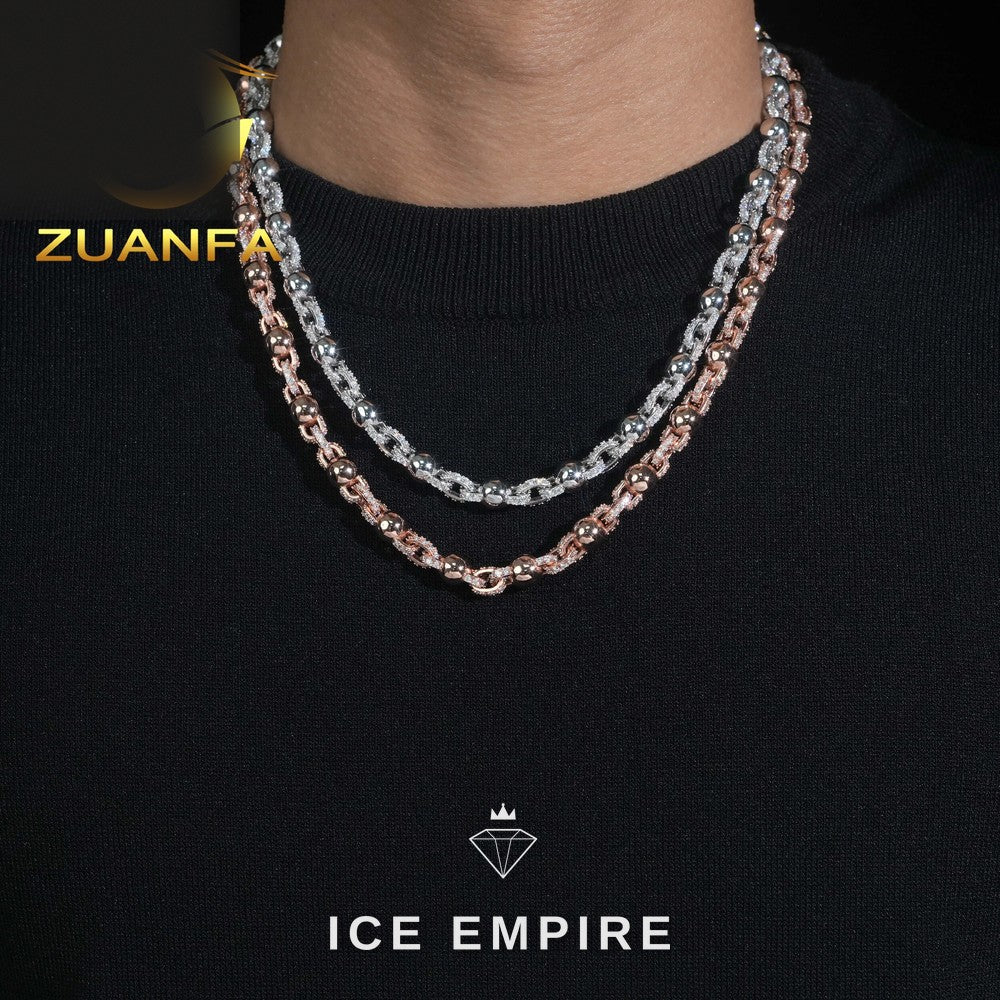 Iced Out Rose Gold Plated Moissanite Cuban Chain
