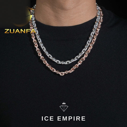 Iced Out Rose Gold Plated Moissanite Cuban Chain