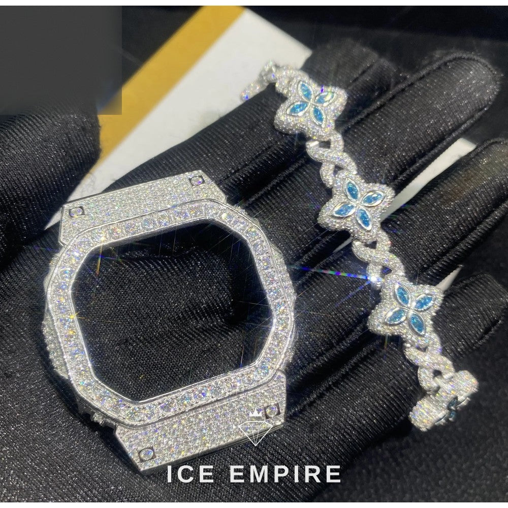 Iced Out 925 Silver Moissanite Watch