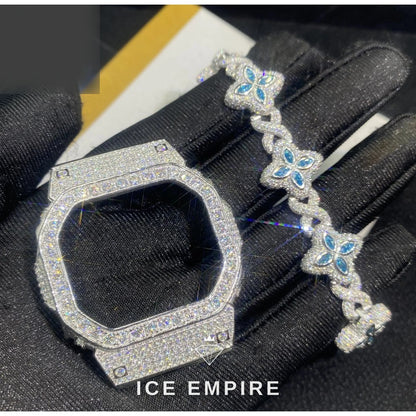 Iced Out 925 Silver Moissanite Watch