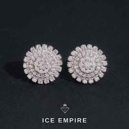 Iced Out 925 Silver Moissanite Stud Earrings