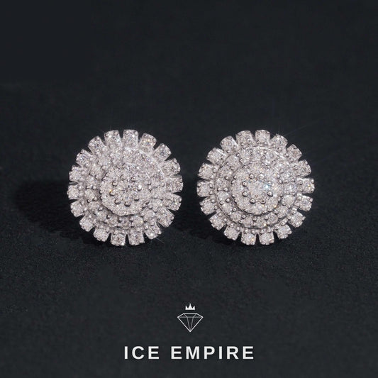 Iced Out 925 Silver Moissanite Stud Earrings