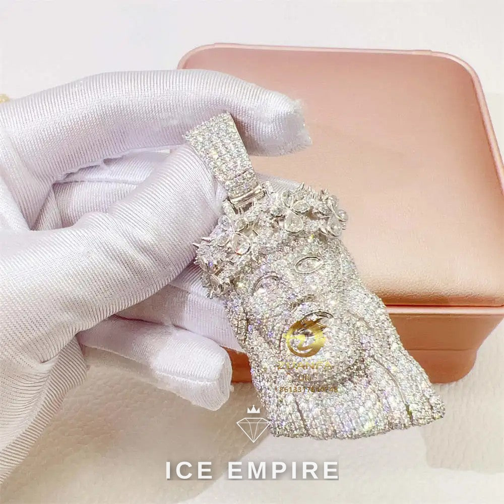 Iced Out 925 Silver Pendant