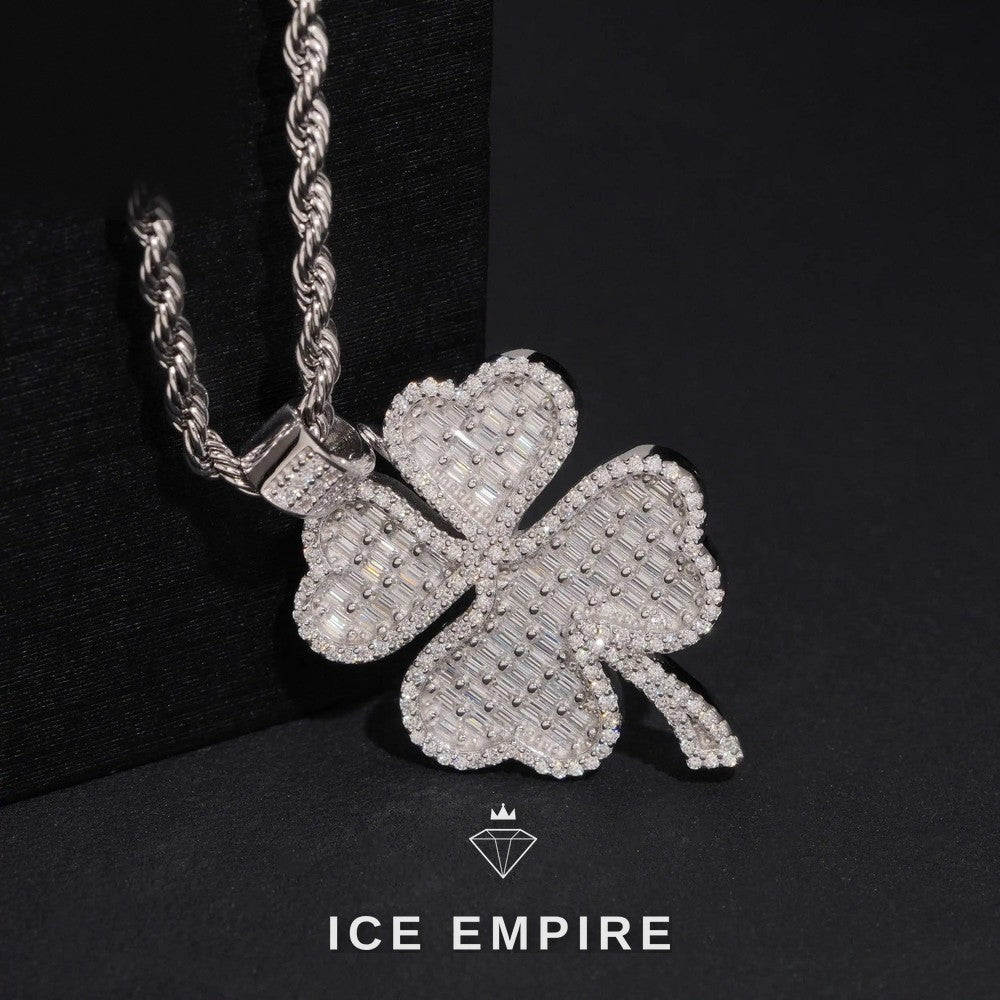 Iced Out Baguette Gold Plated Lab Grown Diamond Pendant