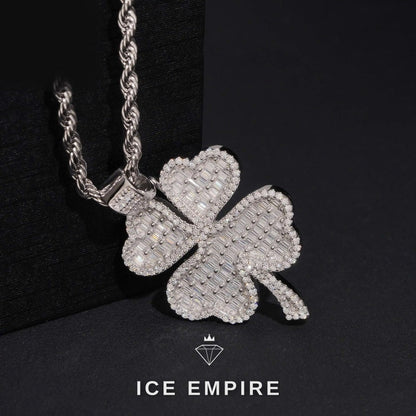 Iced Out Baguette Gold Plated Lab Grown Diamond Pendant
