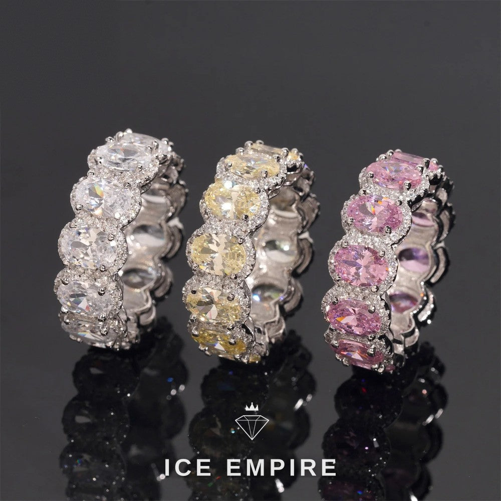 Iced Out 925 Silver Moissanite Engagement Ring